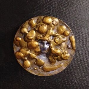 Artisan Sculpted Art Nouveau Brooch